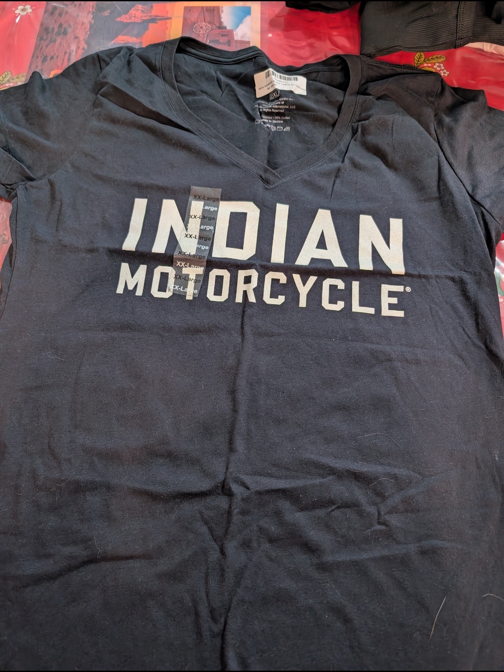 Indian Motorcycle Women's Black V-Neck Logo Tee